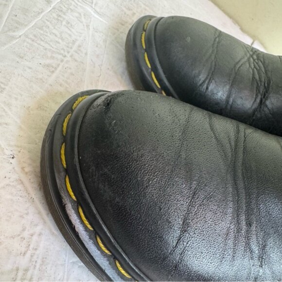 Dr. Martens Cadence Chelsea Heel Boot Black Tan Booties Leather Stretch PullOn 6 - Picture 14 of 16